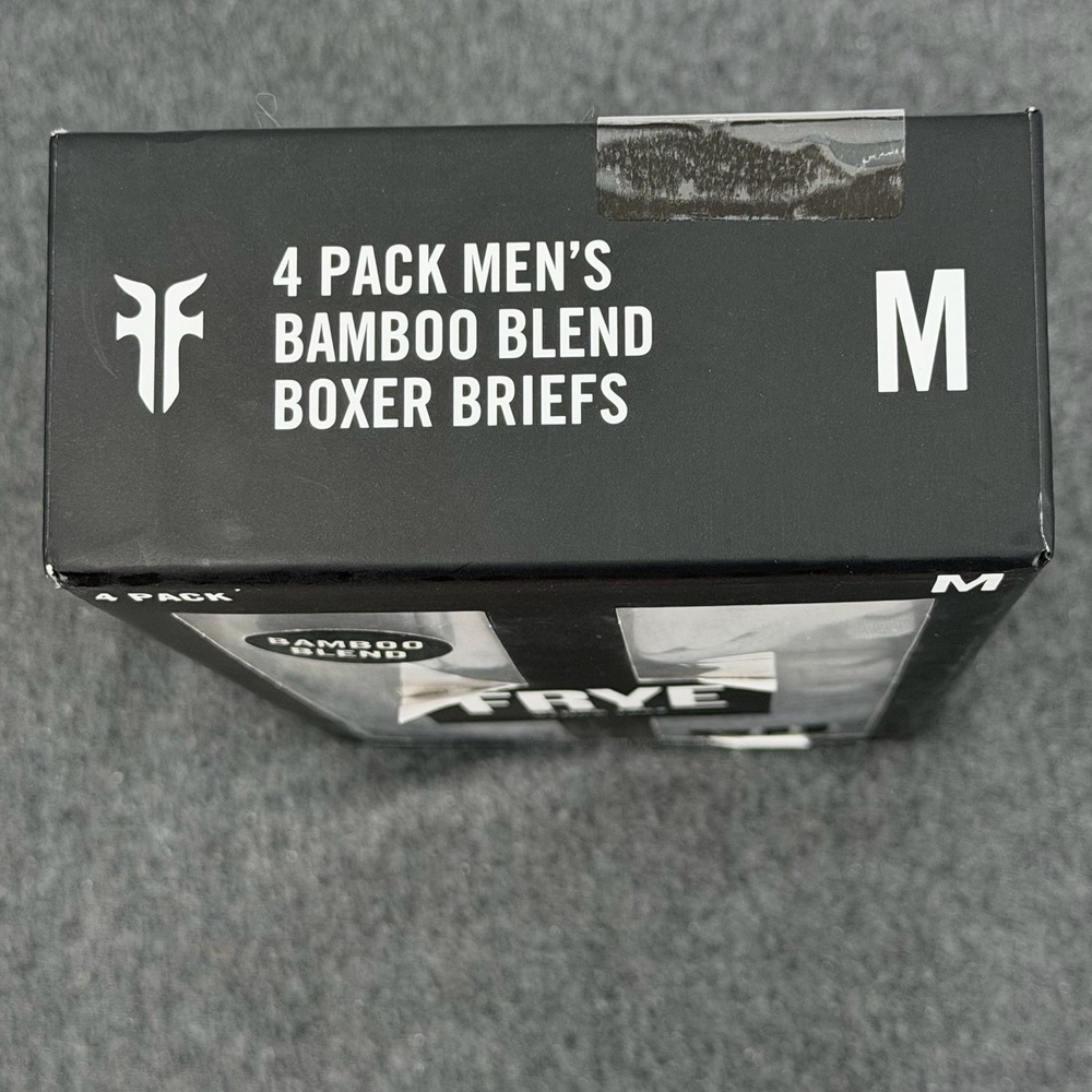 FRYE Bamboo Blend Boxer Briefs 4 Pack NWT Medium Black and Gray Shades - Picture 2 of 3
